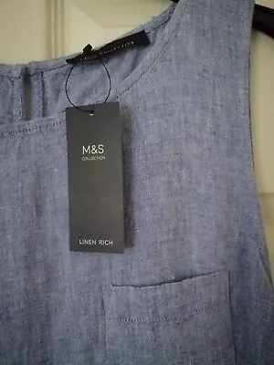 NEW M&S LINEN DRESS Size 14 • £9.99