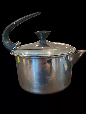 Farberware Vintage 2 Qt Stainless Tea Kettle Swoop Handle Stovetop Pot 70s • $25