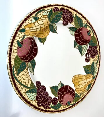 Single Pier 1 MOSAIC FRUIT  10-1/2  Dinner Plate Made In Italy Pre-owned READ • $11