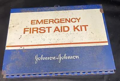 Johnson And Johnson Emergency First Aid Kit Metal Vintage&Contents • $11.99