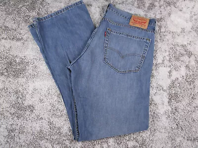 Levis 527 Jeans Mens 36x32 Blue Boot Cut Cowboy Distressed • $24.49