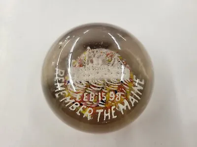 Antique Millville Glass Hand Blown Glass Paperweight  Remember The Maine   • $24.99