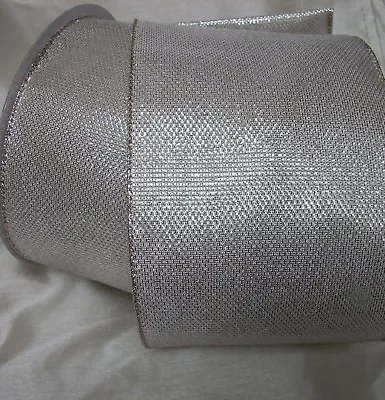 3 Yd. SILVER & GOLD MESH WIRE EDGE RIBBON  5  Wide • $4.25