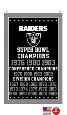 Oakland Raiders Las Vegas Super Bowl Championship 3 X 5 Flag 3x5 Banner Man Cave • $17.01