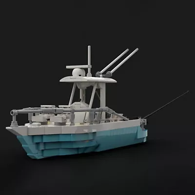 ZITIANYOUBUILD Fishing Boat Model With Engines Seats Building Toys Set 571 • $44