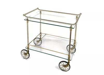 Bar Cocktail Tea Cart Trolley Hollywood Regency Kitchen Island Chrome  Very Styl • $626.75