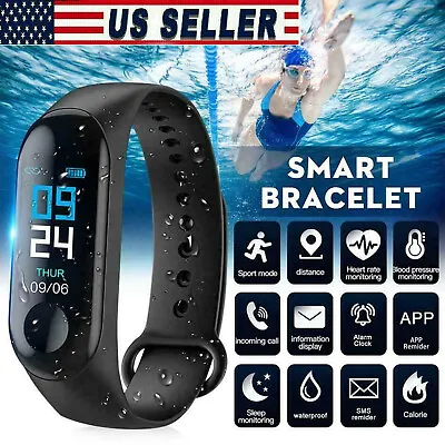 Fitness Tracker Smart Watch Bracelet Wristband Fitbit Style Activity Monitor • $8.99