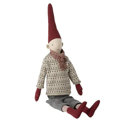 Maileg Medium Pixy Boy In Grey Sweater 20 Inches • $72.99