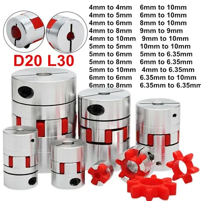 D20L30 Shaft Coupler Flexible Plum Coupling CNC Stepper Motor Jaw Spider 4-10mm • $5.99