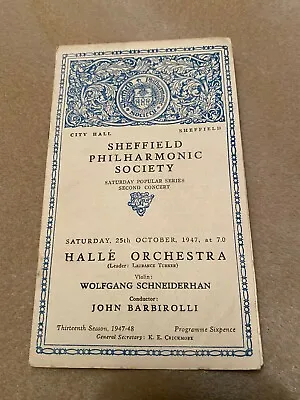 Vintage Ephemera Sheffield Philharmonic Society Halle Orchestra Programme 1947 • £4.99