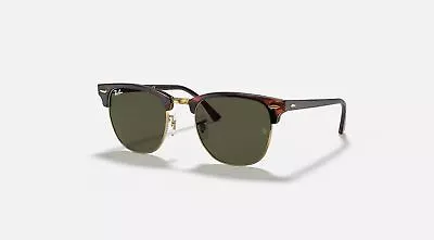 Ray-Ban Clubmaster Mock Tortoise/ Arista/Green 51mm Sunglasses RB3016 W0366 • $100.85