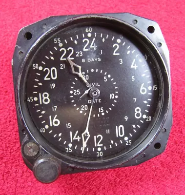 Antique Waltham 24 Hour US Navy Clock BU Aero 8 Day CD1A USN - Parts Or Restore • $0.99