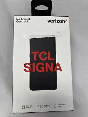 VERIZON Prepaid Only - TCL SIGNA 16GB 4G LTE 8MP Quad Core Black 5.5  - Sealed • $24.95