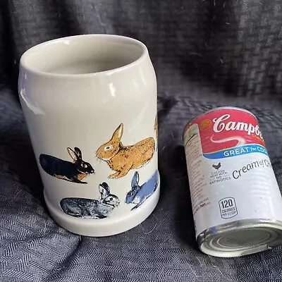 Vintage 90’s Graf German Stein Rabbit Breed Hares Ceramic Stein Heavy Good Used • $11