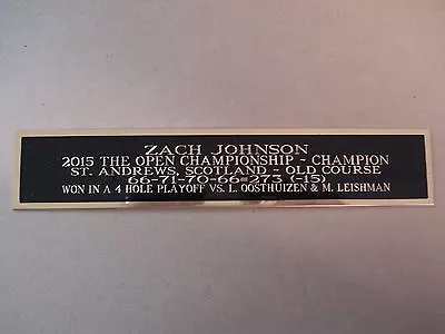 Zach Johnson Nameplate For A 2015 The Open Champ Golf Club Display Case 1.5 X 6 • $6.50