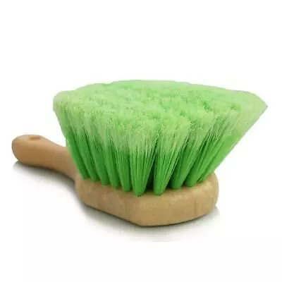 Soft Bristle Car Wash Brush 9  Handle 2  Bristle Auto Detailing Cleaning Scrub • $11.99