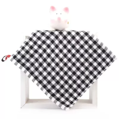 1Pc 25x25cm Plaid Cotton Portable Hanging Bathroom Hand Face Square Small Towel • £3.47