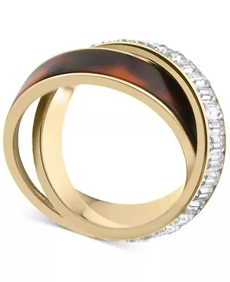 MICHAEL KORS Gold-Tone Tortoise Baguette Criss-Cross Ring • $45