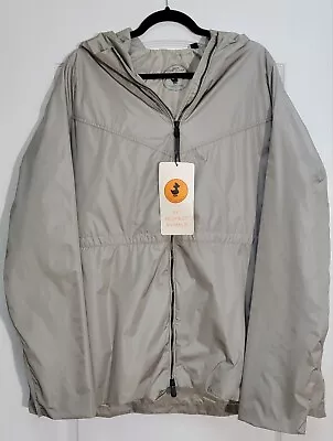 Save The Duck Juno Rain Jacket Womens Size 1X Hooded Zip Up Windbreaker Grey NWT • $69.99