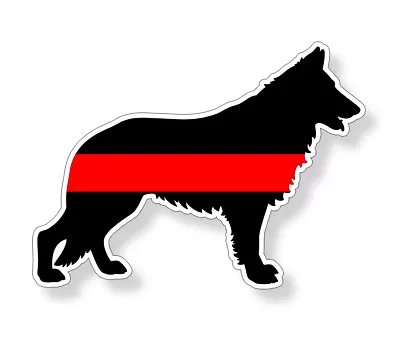 German Shepard Fireman K9 Dog Red Line Sticker Car Truck Cup Laptop Window Decal • $2.95