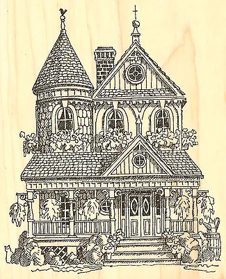 Victorian House Wood Mounted Rubber Stamp IMPRESSION OBSESSION G1746 New • $19.90