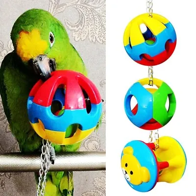 Chew Ball Budgie Cockatiel Cage Chew Toys Parakeet Hanging Swing Bite Toy • £4.55