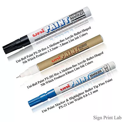 Uni-ball Paint Marker Bullet - Fine Tip Px20 (2.2-2.8) Px21(0.8-1.2) Px203 (0.8) • £4.19