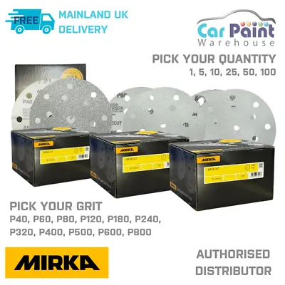 Mirka Basecut 15 Hole Hook N Loop Sanding Discs H&L 150mm 6  Sand Paper Disks • £16.90