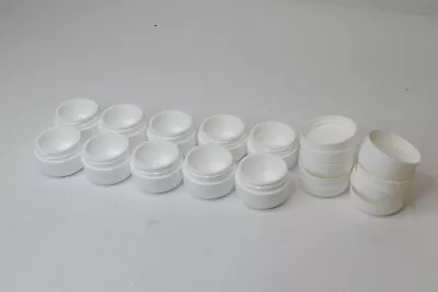 10x 1/2oz .5oz 48mm Cosmetic Lotion Cream Dome Nug Jar White Plastic Double Wall • $15.99