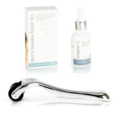 $49.12 • Buy Jasclair Derma Roller Micro-Needle Kit + Vitamin C 20 Hyaluronic Acid Face Serum