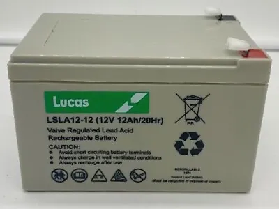 £29.50 • Buy 12V 12AH Lucas LSLA12-12 Rechargeable Battery For UPS, Toy Car, Mobility 