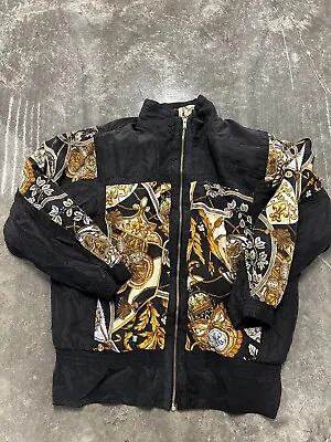 Lavon Vintage Women’s Windbreak Jacket Black Versace Style - Medium • $40