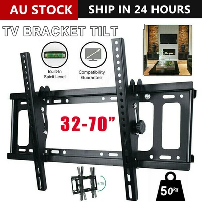 $16.98 • Buy TV Wall Mount Bracket Tilt Slim LCD LED 32 40 42 47 50 55 60 62 65 70 75 Inch