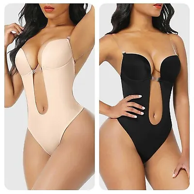 Women Deep V Underwear Backless Bra Right Angle U-shaped Wedding Party Shapewear • £5.41