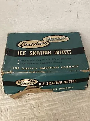 Vintage 1960’s Canadian Rocket Men’s Size 12 Ice Skates W/Original Box • $39.99