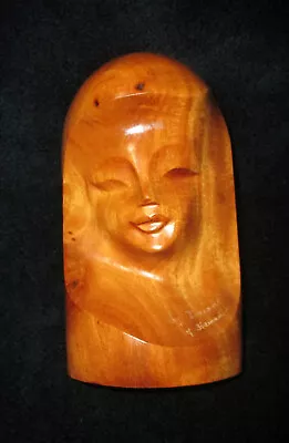 VINTAGE HAWAIIAN MILO WOOD SCULPTURE SIGNED BRIAN OF HAWAII Female 6 1/2 H • $42.30