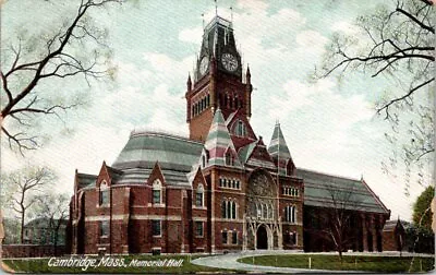 C1910 Civil War Memorial Hall Cambridge Massachusetts Vintage Postcard • $9.50