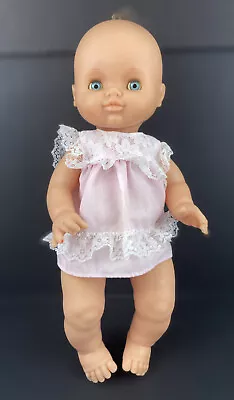 Vintage Famosa Made In Spain 14  Soft Baby Doll Blue Sleepy Eyes With Cleft Chin • $23.79