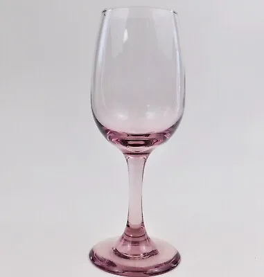 Plum Premiere Wine Glass Goblet Pink 7.25  Teardrop Stemware Libbey Vintage • $22