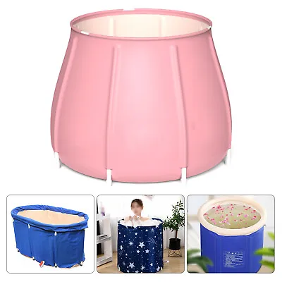 $36.57 • Buy Portable Bathtub Inflatable Water Tub Folding Adult Spa Soaking Bucket Pink