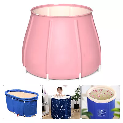 $36.57 • Buy Portable Bathtub Inflatable Water Tub Folding Adult Spa Soaking Bucket Pink