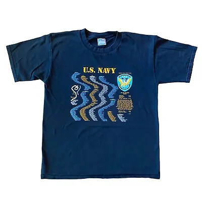 VTG 1990s United States Navy Yacht Club T Shirt Mens Large Black Army USA • $5.09