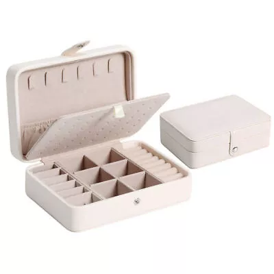 Large Portable Travel PU Leather Jewellery Storage Box Display Case Organizer AU • $21.98