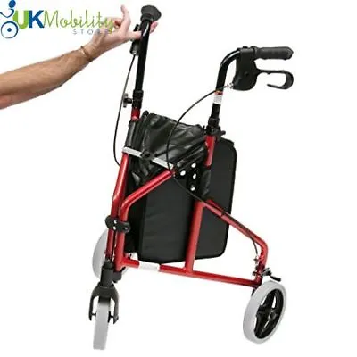 Ultra Lightweight Mobility Tri Walker Aluminium 3 Wheeled Walking Aid Frame • £89.99