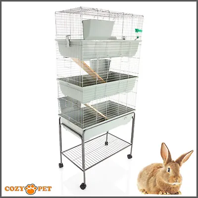 Rabbit / Guinea Pig 3-Tier Cage By Cozy Pet 80cm Inc Stand Rat Chinchilla Hutch • £124.99