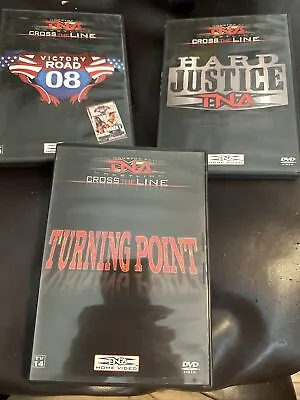 Lot Of  3 TNA Dvds Hard Justice Turning Point Victory Road 08 • $15