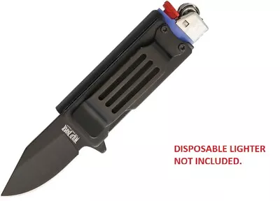 Wild Boar Lighter Holder Folding Knife 1.75  Stainless Blade Aluminum Handle • $12.19