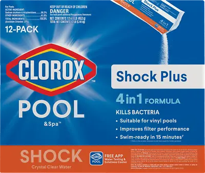 Clorox Pool&Spa Shock Plus Pool Shock For Swimming Pools 12pk • $49