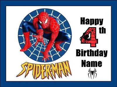 Spiderman Age Cake Topper Edible Icing Birthday Cake Superhero Decoration • $16.95