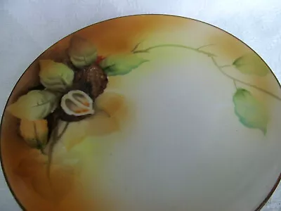 $9.99 • Buy NIPPON Antique Hand Painted WALNUTS & Leaves Plate Rustic Colors